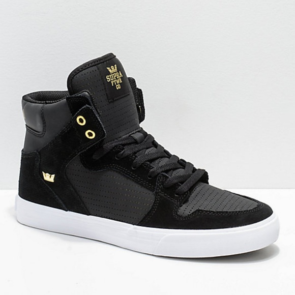 Black and gold supra shoes Clearance